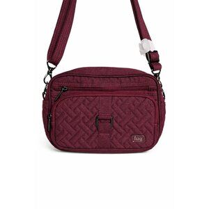 Lug Carousel RFID Small Crossbody Bag Quilted Lightweight Heart Red Adjustable S